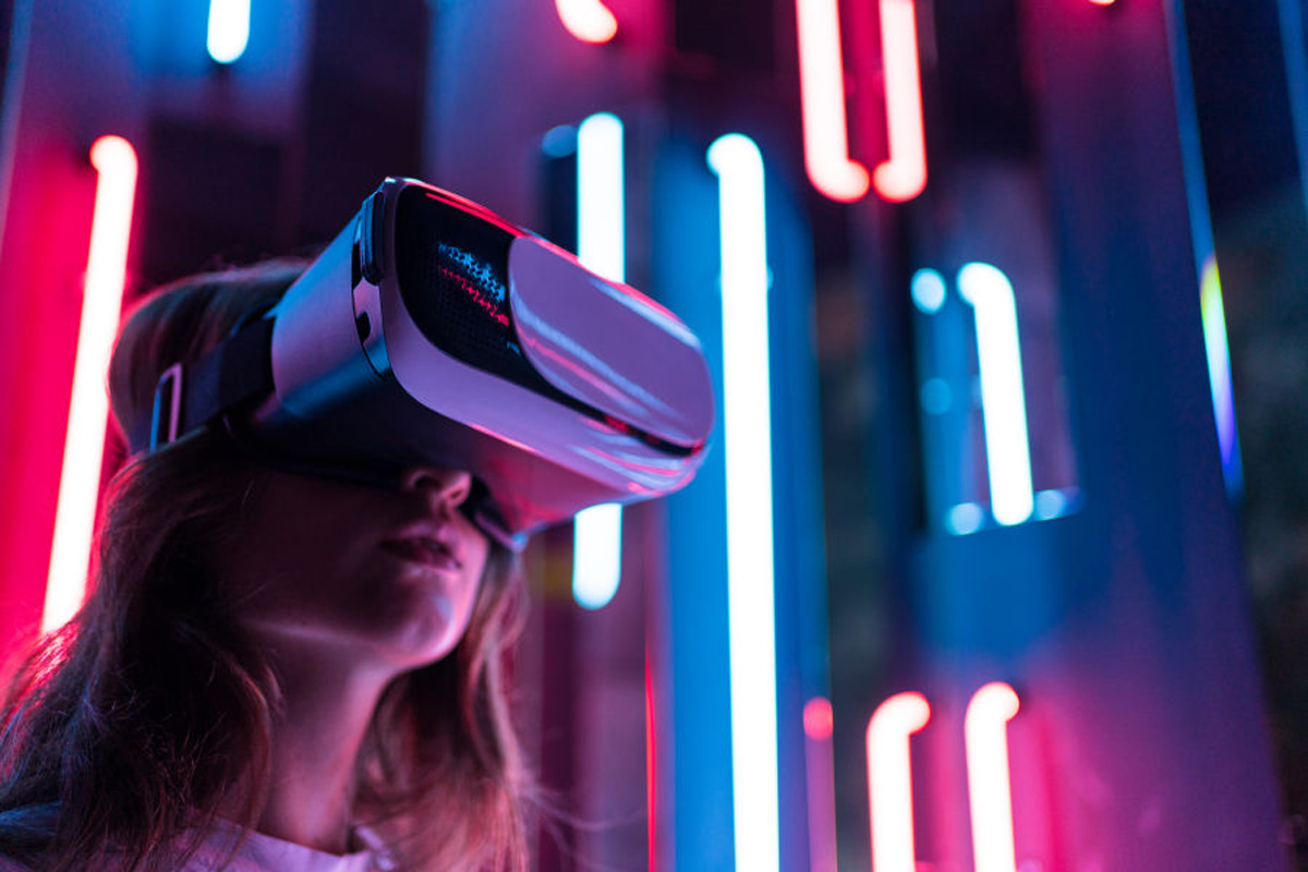 Young woman with VR glasses